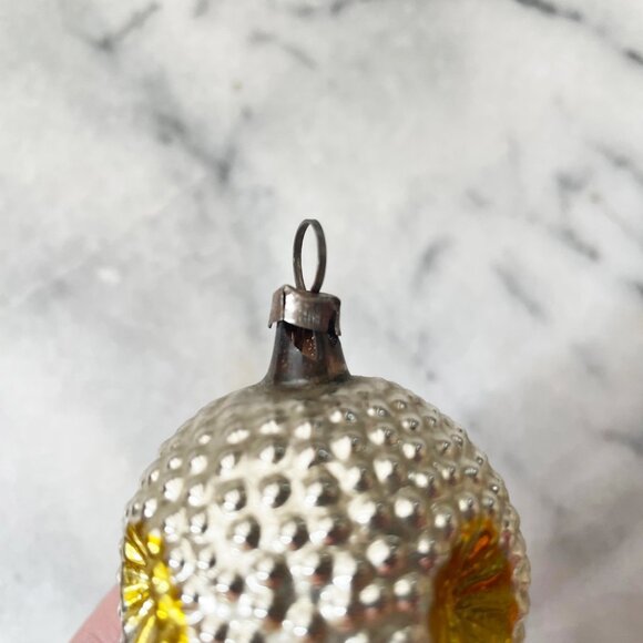 Antique Mercury Glass Christmas Ornaments Set of 4 Silver Aqua Balls Vintage - Picture 5 of 5